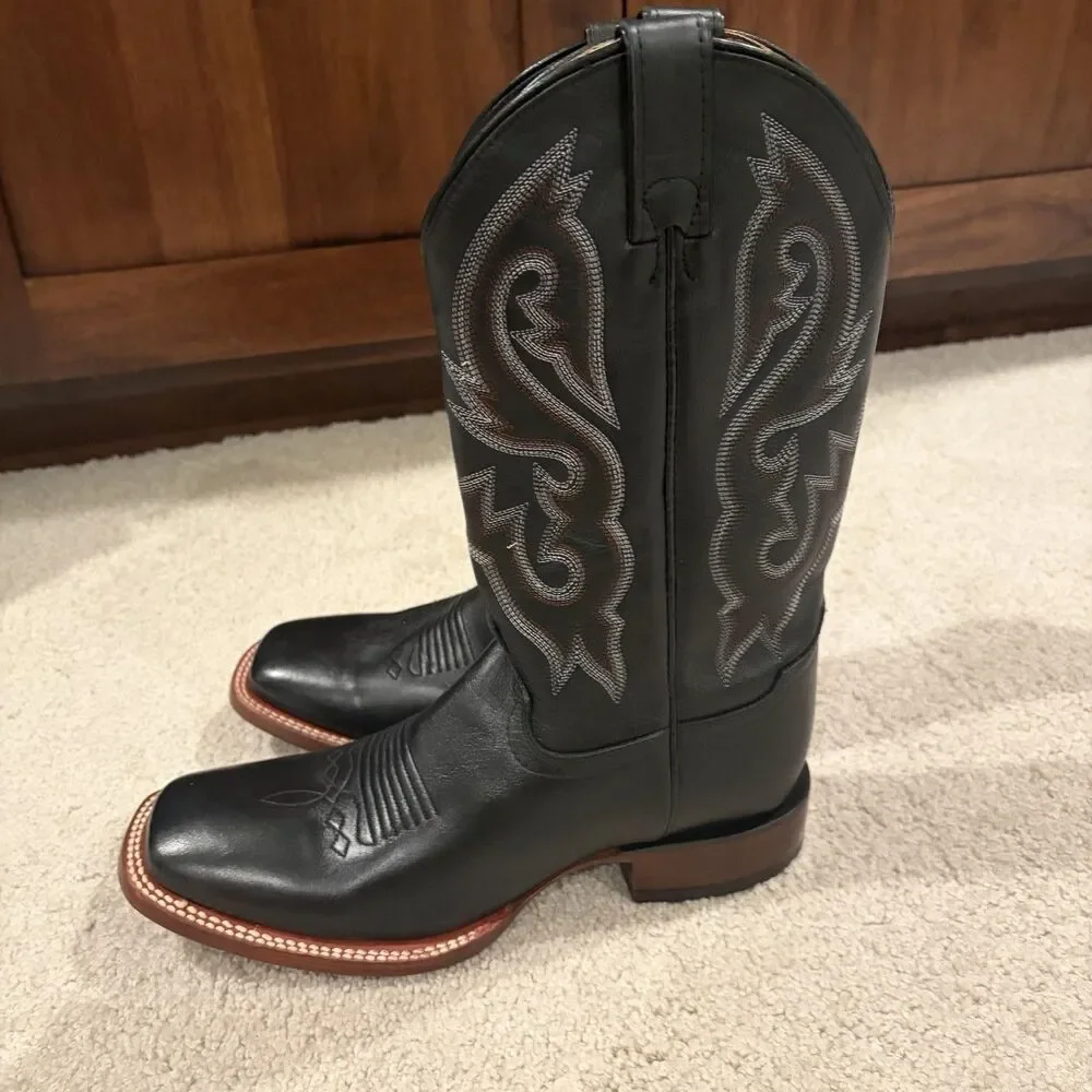 NWOT  Try On Cody James Men's Westley Stockman Western Boots Black Leather Sz 9